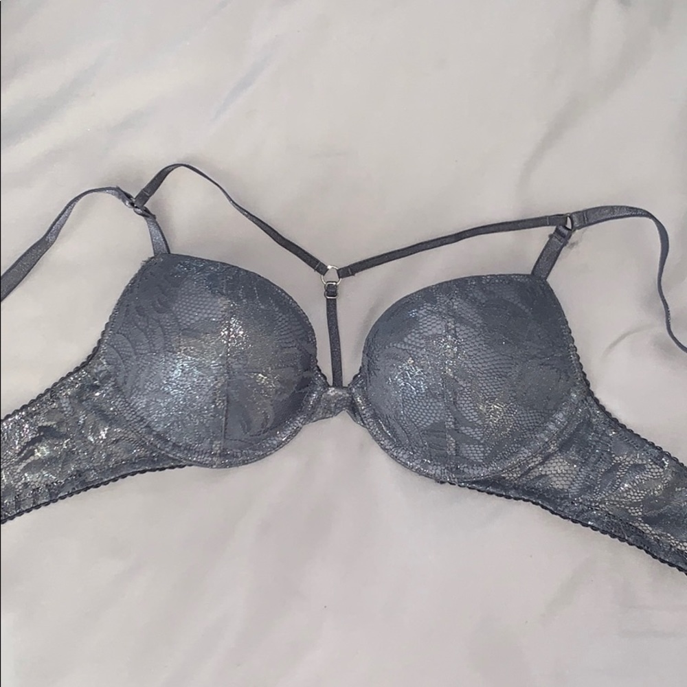 Steel colored VS strappy push up bra